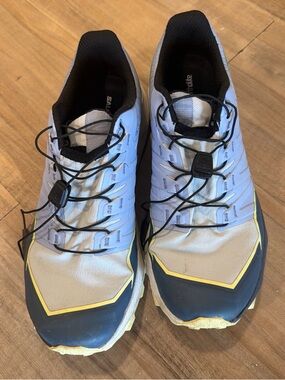 Salomon Women's Athletic Trail Shoes - Light Gray with Black & Yellow Accents